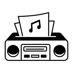 Music player icon in hand drawn style 
