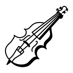 Obraz premium A hand drawn icon of double bass 
