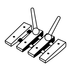 Xylophone icon in hand drawn style 
