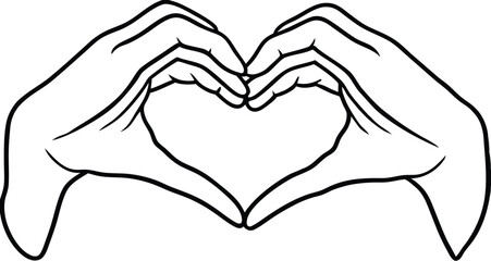 Fototapeta premium Hand gesture: love with heart. Elegant fingers symbolize a love gesture. for web, banner, poster, print, Valentine's day, wedding, other life event. 3D realistic vector illustration.