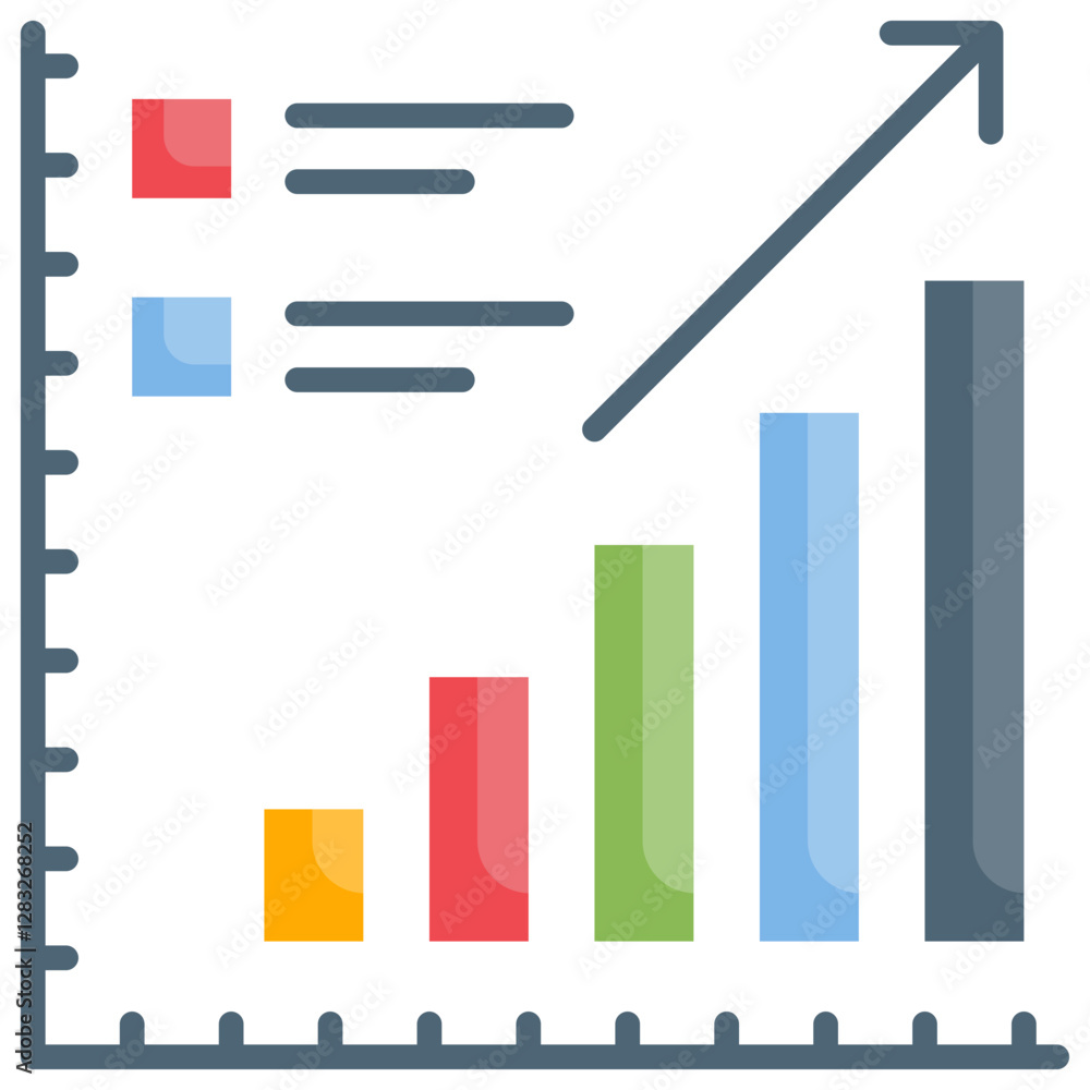 Poster business growth chart ascending arrow statistical data analysis presentation graphic