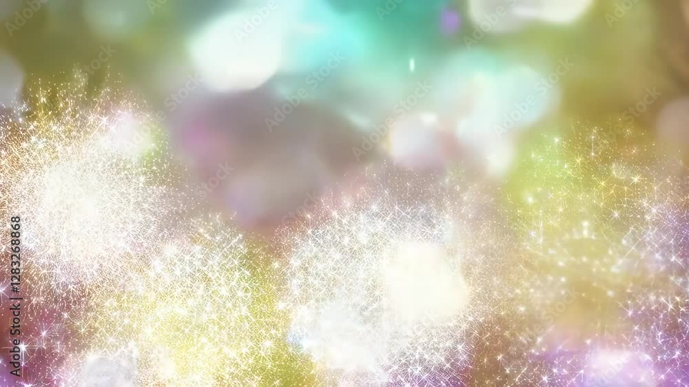 Poster a subtle sparkle effect with faint glimmers on a pastel backdrop. generative ai video