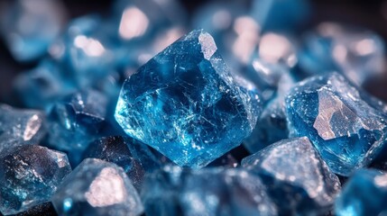 Obraz premium Sapphire Ice Crystals. Abstract Background Of Blue Gemstones.