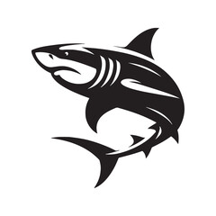 Timeless Bull Shark silhouette, a must-have for ocean-inspired designs - Bull Shark illustration - Minimalist Bull Shark vector - Fish silhouette
