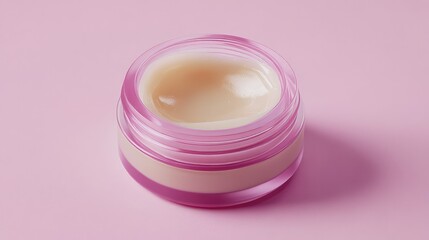 Luxury collagen-infused lip balm with a soft-focus aesthetic on a pastel pink background. No text, no people.