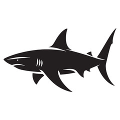 Modern Bull Shark silhouette, clean and stylish marine artwork - Bull Shark illustration - Minimalist Bull Shark vector - Fish silhouette
