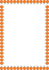 Oranges fruit frame. Tangerine simple sweet fruits vector border. Free space for your text