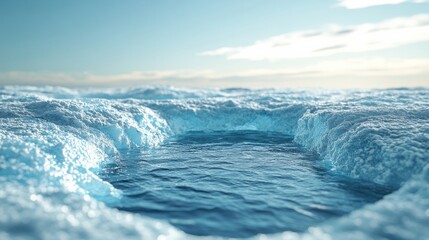 Obraz premium Frozen Arctic ocean with broken ice floes, showing significant polar melting 