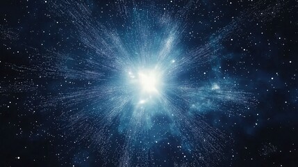 Naklejka premium Bright cosmic explosion in a starry night sky.