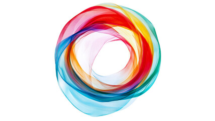 Colorful abstract design made with flowing fabric