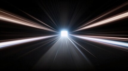 Bright light emanating from a tunnel with motion blur effect.