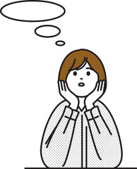 ぼんやりと想像にふける女性