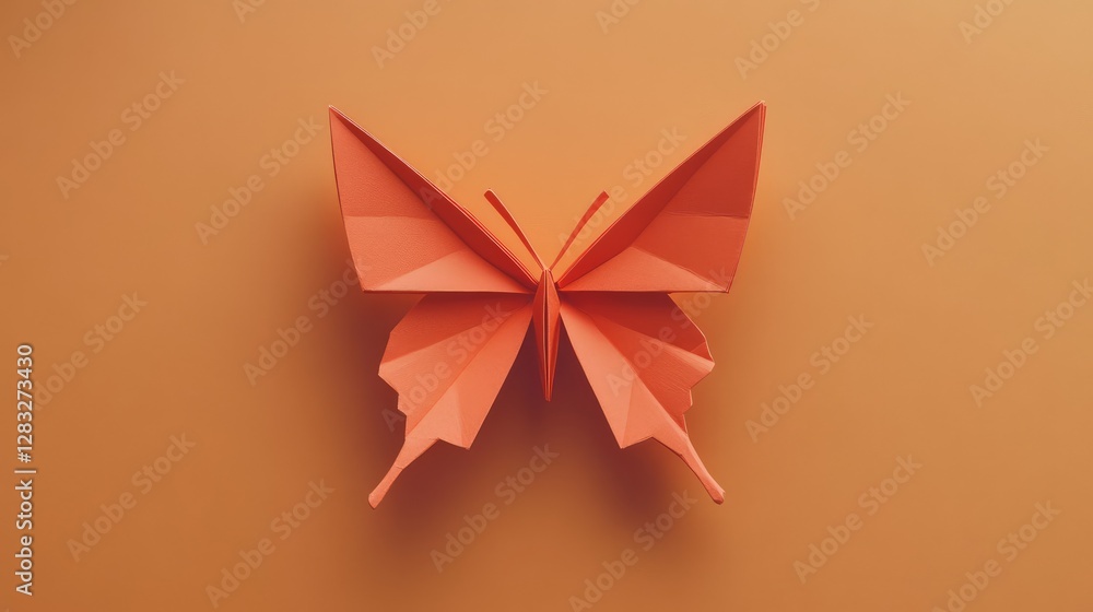 Poster minimal orange background with a subtle paper fold texture, offering an artistic touch for creative 