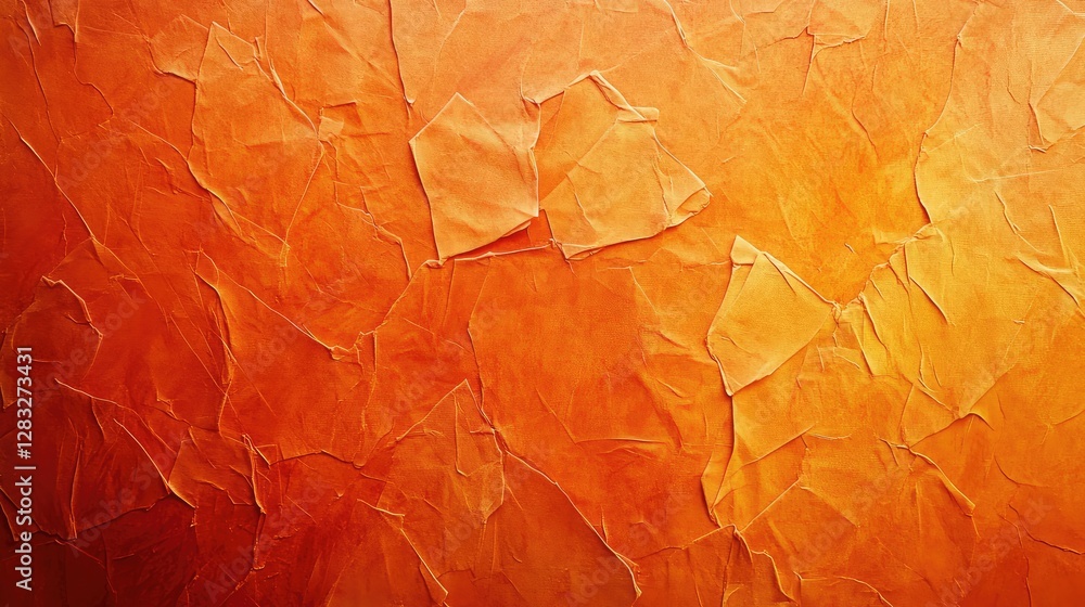 Poster minimal orange background with a subtle paper fold texture, offering an artistic touch for creative 