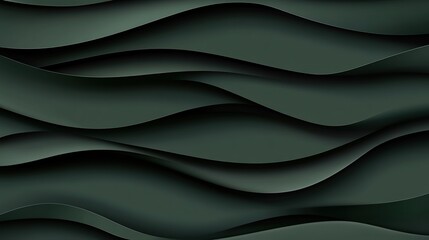 Obraz premium Dark green wavy abstract background texture design