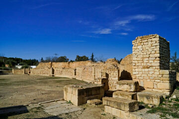 L'area archeologica di Mactaris,con i resti dell'antica città Romana,Makthar , Tunisia
