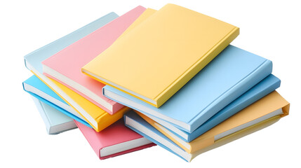 Elegant Pastel Colored Notebooks and Stationery Arranged on Minimalist Desk or Tabletop
