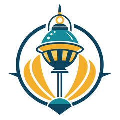 lamp logo design concept vector art and illustration