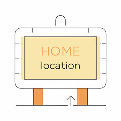 Minimalist Home Location Sign: Pastel Yellow.