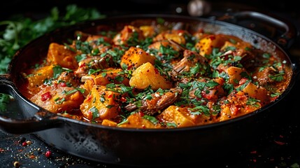 Authentic Moroccan Lamb Tagine. Festive hot food for the Eid  HD 8K wallpaper Photographic Image