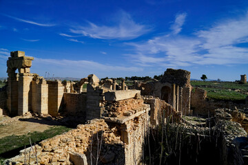 L'area archeologica di Mactaris,con i resti dell'antica città Romana,Makthar , Tunisia
