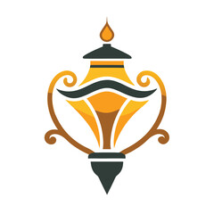 lamp logo design concept vector art and illustration