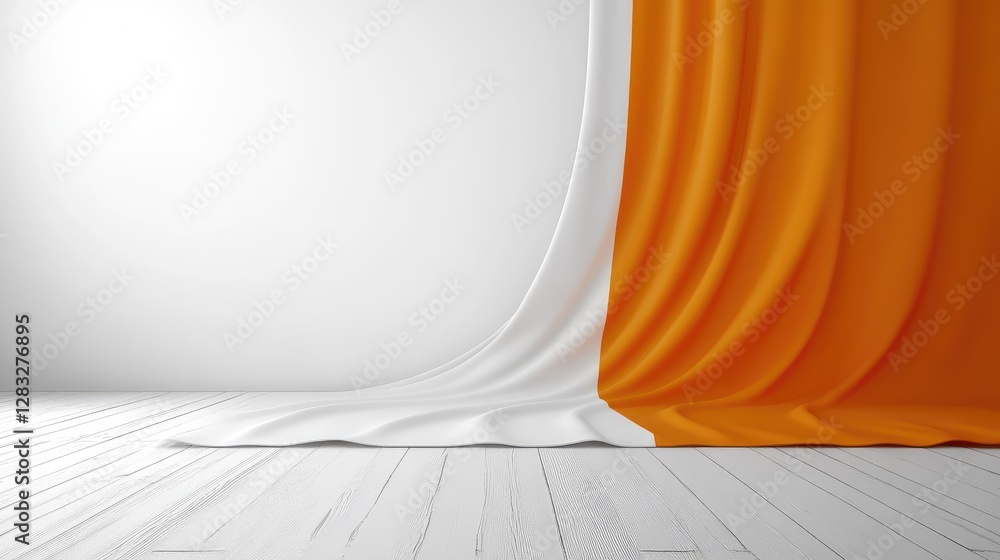 Poster smooth orange gradient background with elegant fade-to-white edges, creating a stylish copy space. n