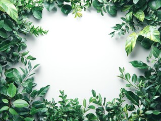 Naklejka premium Plant border frame framing element on white background