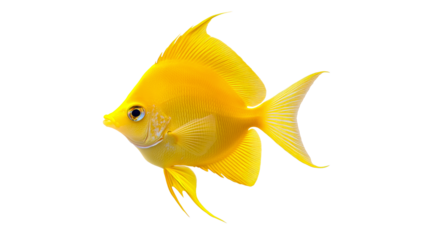 Bright yellow fish swimming gracefully in water