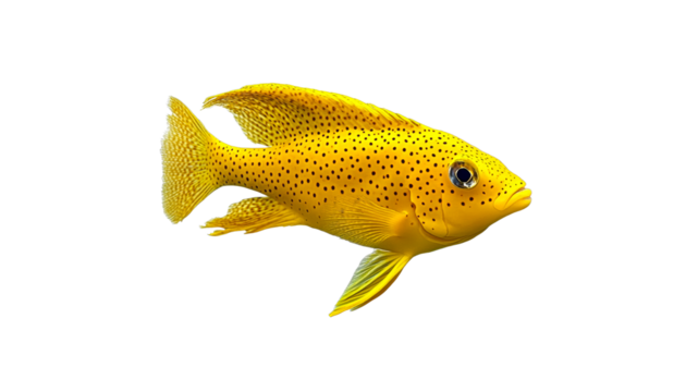 Vibrant yellow fish swimming gracefully in water - Powered by Adobe