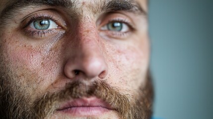 Obraz premium Close-up Man Face with Serious Expression