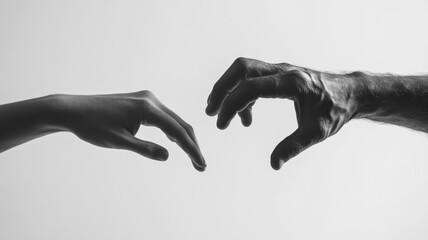 Two hands are touching each other