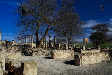 L'area archeologica di Mactaris,con i resti dell'antica città Romana,Makthar , Tunisia