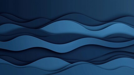 Fototapeta premium Abstract Waves in Deep Blue Tones