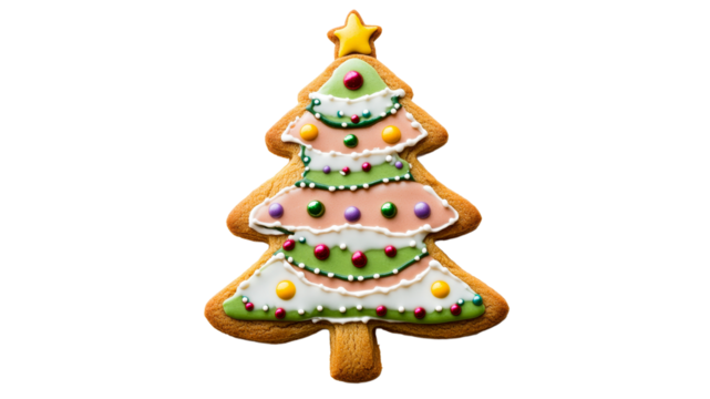Decorative gingerbread cookie shaped like a tree