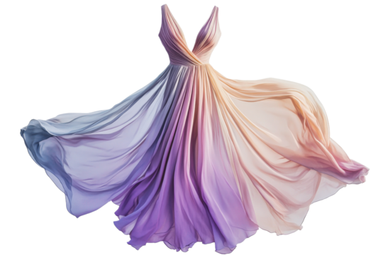 Pastel elegant flowy dress displayed