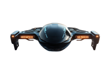 Futuristic spaceship design with sleek features
