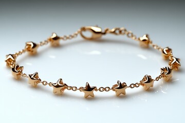 Fototapeta premium Delicate anklet featuring tiny stars, perfect for casual or semi-formal occasions