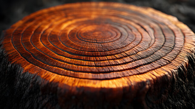 a close up of a tree stump with a circular pattern