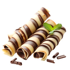 Delicious Chocolate Wafers Sweet Treat Mint Garnish