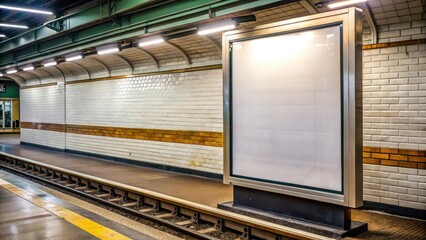 Abandoned advertisement on a subway billboard in Paris