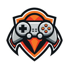 game controller logo design concept vector art and illustration
