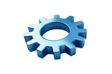 Blue gear shape on a white background