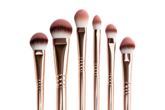 Makeup brushes arranged with elegant design
