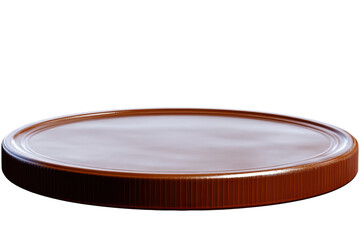 Flying bronze coin in mid-air, cut out