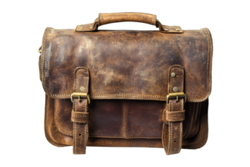 Leather messenger bag with a vintage look and feel
