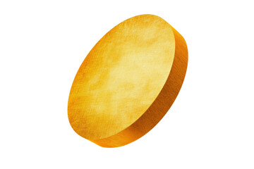 Gold coin flying in a clear background, cut out