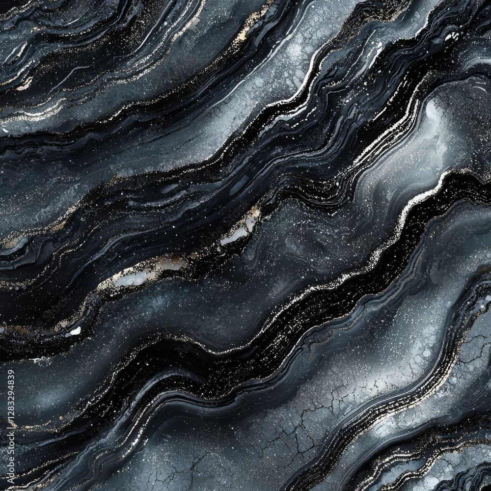 Poster dark agate: a captivating image revealing the intricate layers and textures of polished agate stone,