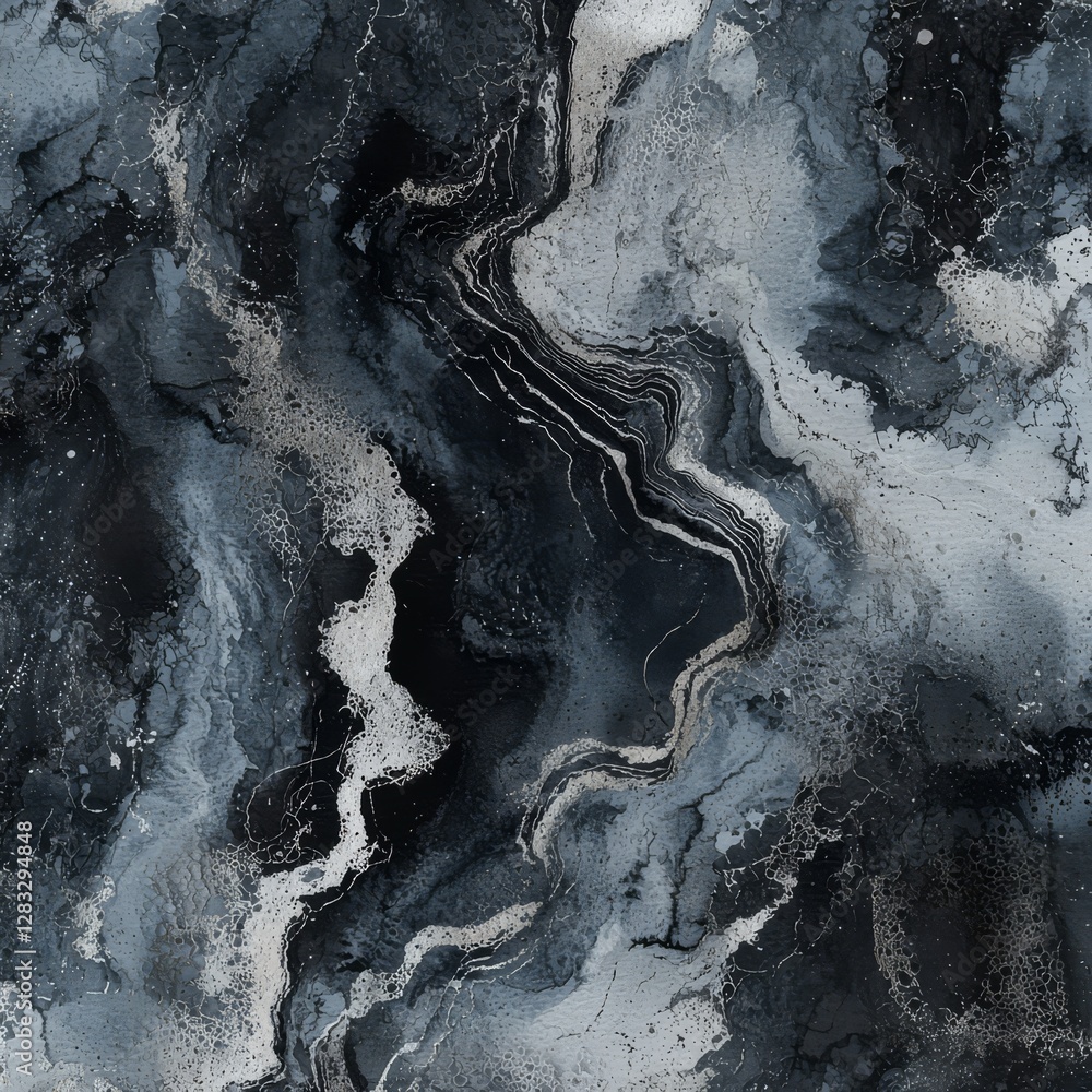 Aufkleber fluid marble: a mesmerizing close-up showcases the captivating swirls and patterns of an abstract fl