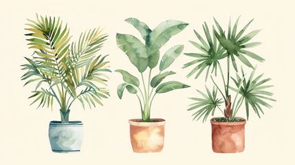 Obraz premium Exotic Tropical Plant Watercolor Illustration
